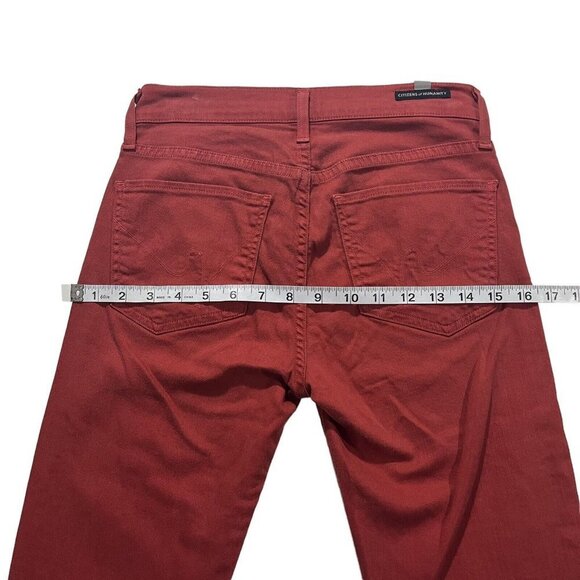 Citizens of Humanity Women Red Wash Denim Jeans Sz 24 x28 USA Made Stretch NWOT - Picture 14 of 16